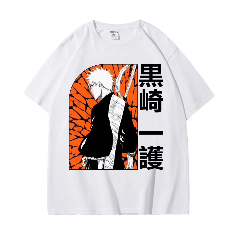Japanese Anime Bleach T Shirt Manga Kurosaki Ichigo Graphic Tshirts Summer Cartoon 100 Cotton Tops T 1 - Bleach Store