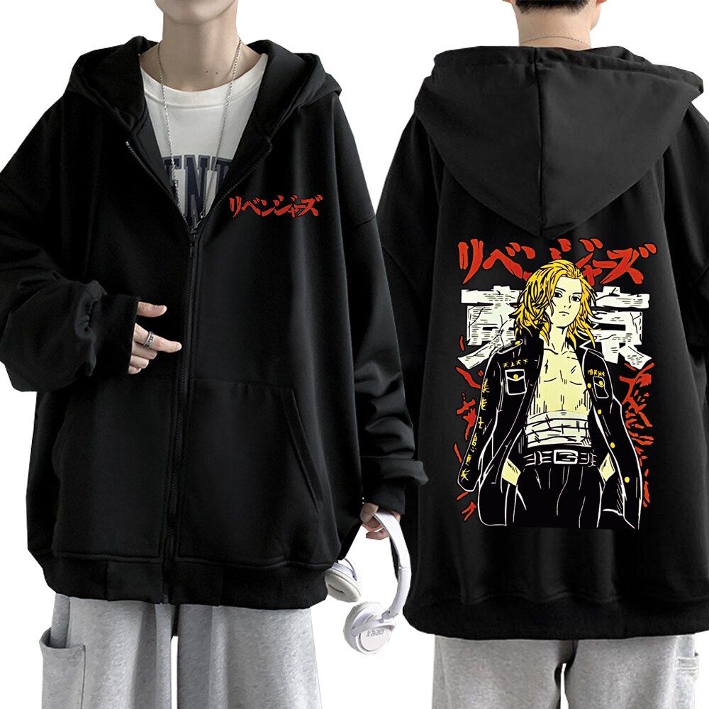 Oversize Zipper Hoodie Bleach Men s Jacket Pullovers Wide Harajuku Hip Hop Streetwear 2 - Bleach Store