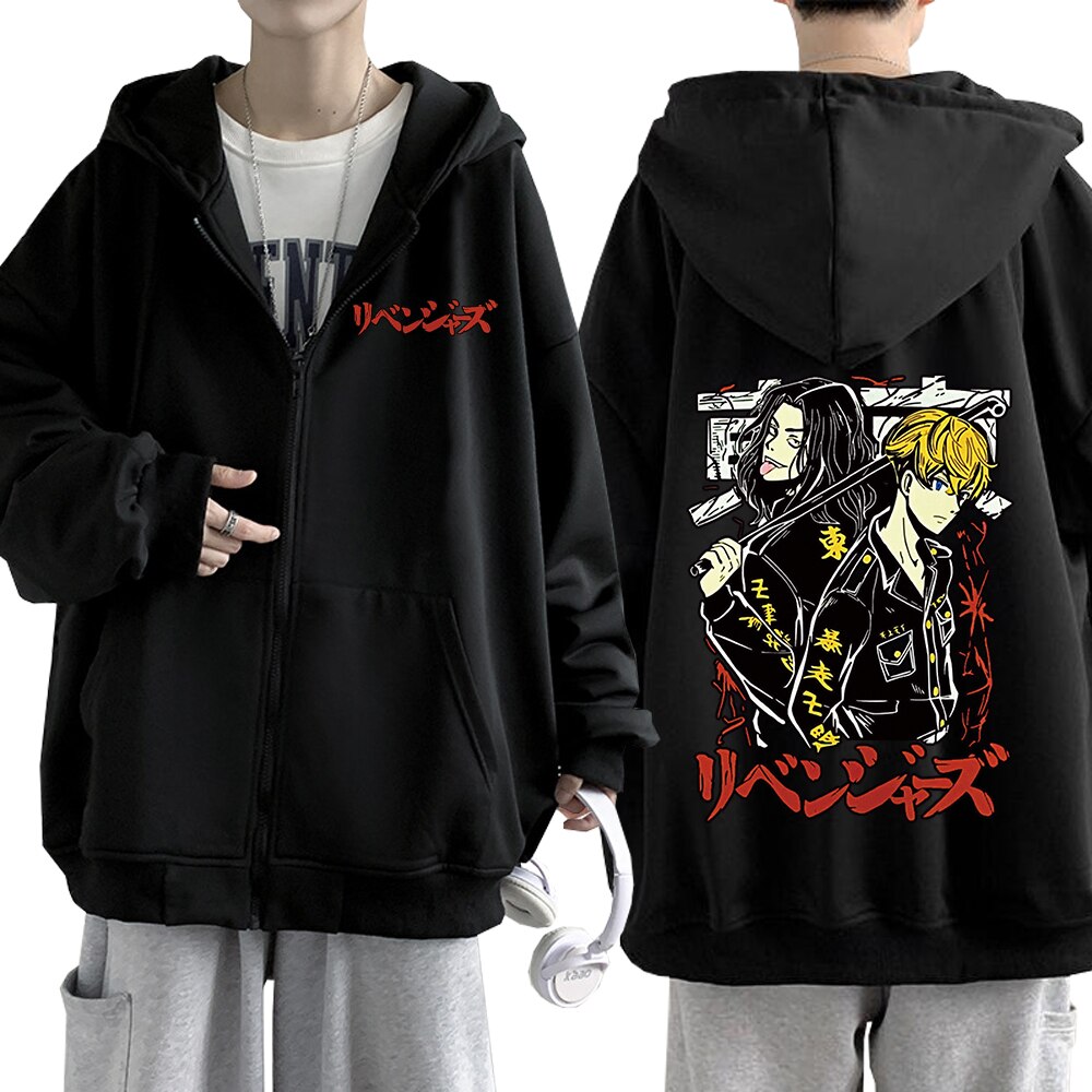 Oversize Zipper Hoodie Bleach Men s Jacket Pullovers Wide Harajuku Hip Hop Streetwear 3 - Bleach Store