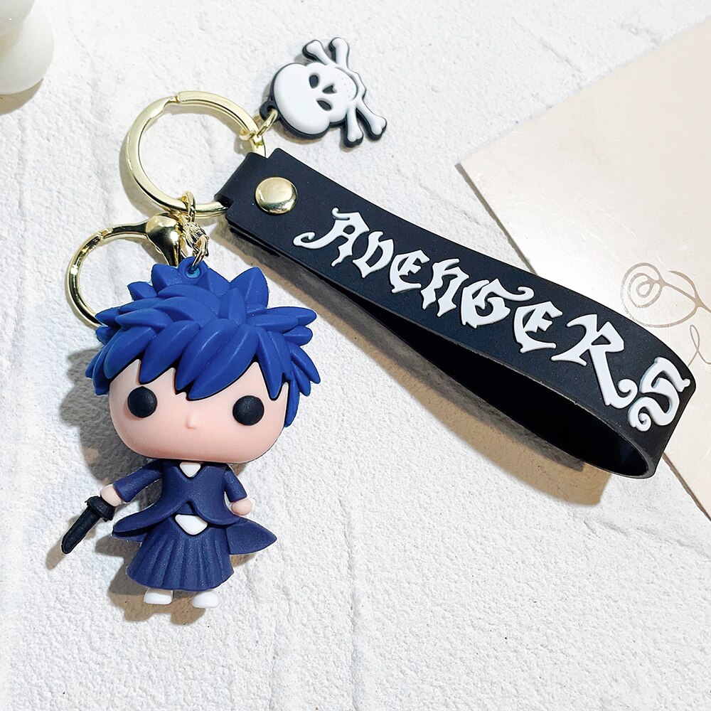 Japan Anime BLEACH Figure Kurosaki Ichigo PVC Model Keychain Backpack Ornament Keyrings Car Pendant Key Holder 9 - Bleach Store